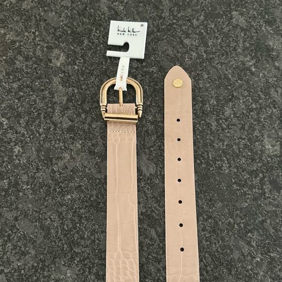 NWOT NICOLE MILLER NEW YORK CROC TEXTURED PU BELT SIZE MEDIUM - Picture 1 of 6
